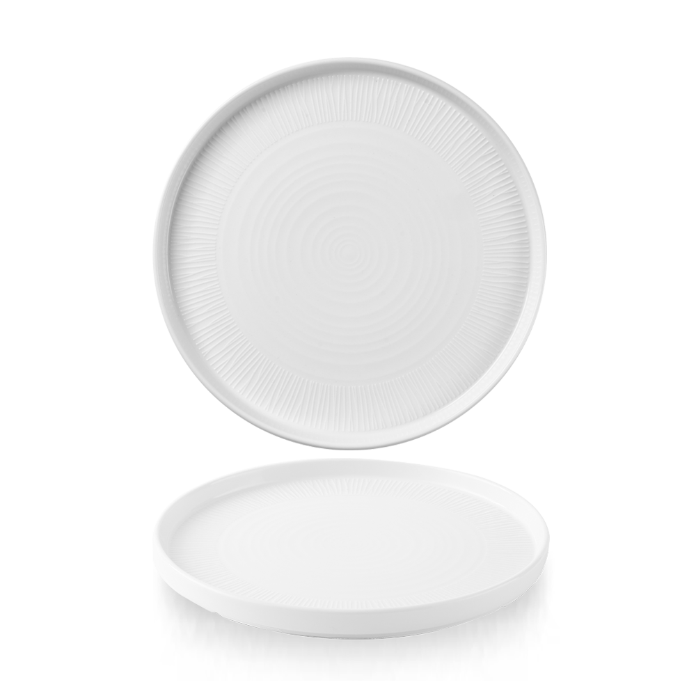 Bamboo White Porcelain Walled Plate 21cm