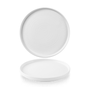 Bamboo White Porcelain Walled Plate 21cm
