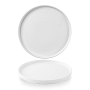 Bamboo White Porcelain Walled Plate 26cm