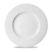 Bamboo White Porcelain Wide Rim Plate 10 3/4"