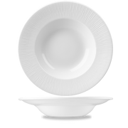 Bamboo White Porcelain Wide Rim Bowl Large 11"