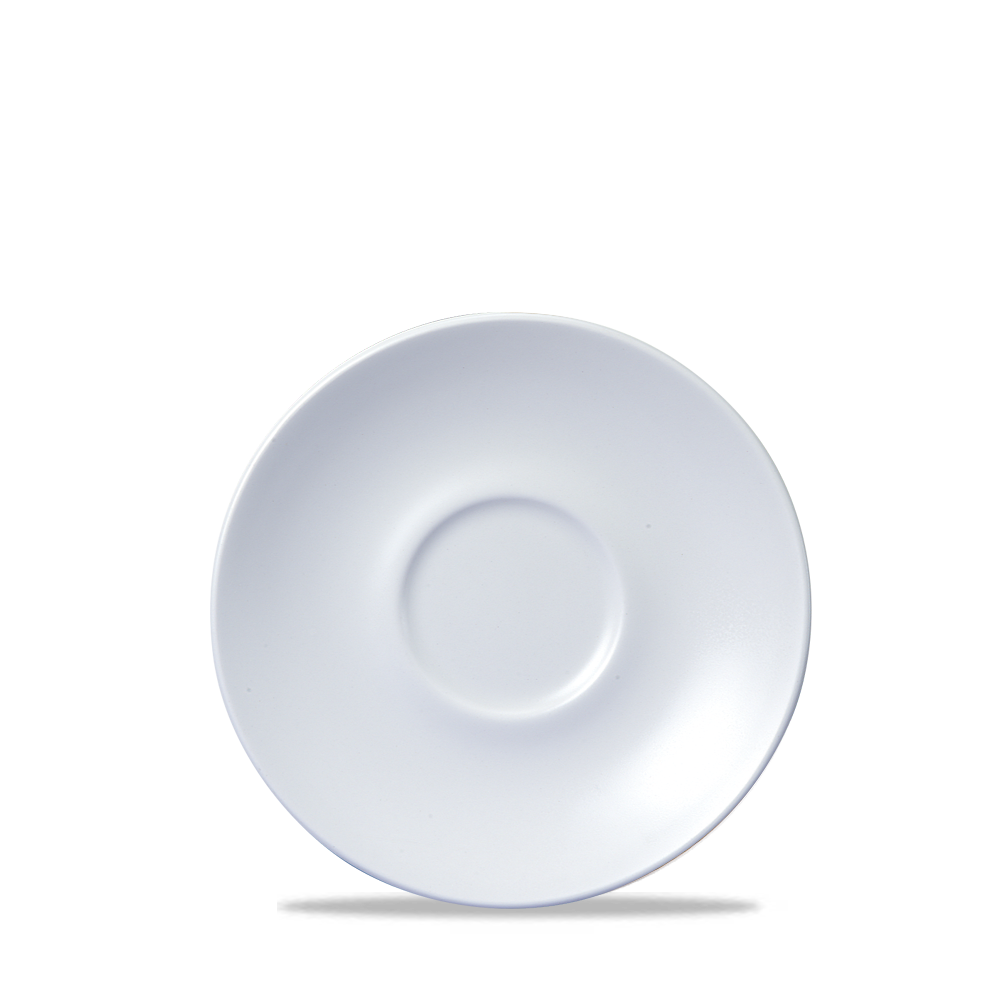 Vellum White Porcelain Cappuccino Saucer 6.25"