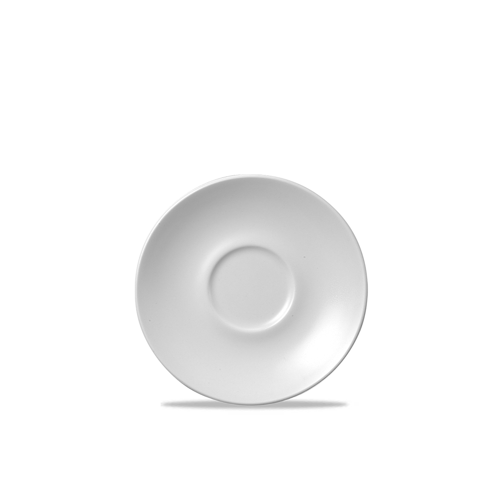 Vellum White Porcelain Espresso Saucer 4.5" - Elegant Dining Essential