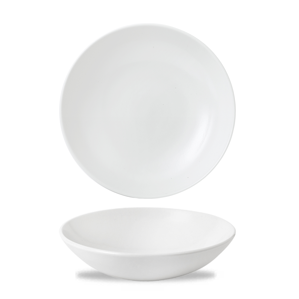 Vellum White Porcelain Evolve Coupe Bowl 9.75"