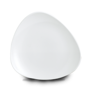 Vellum White Lotus Porcelain Triangle Plate 10"