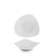 Vellum White Lotus Porcelain Triangle Bowl 7"