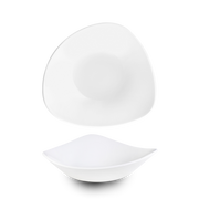 Vellum White Lotus Porcelain Triangle Bowl 9"
