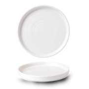 Vellum White Porcelain Walled Plate 10 2/8"