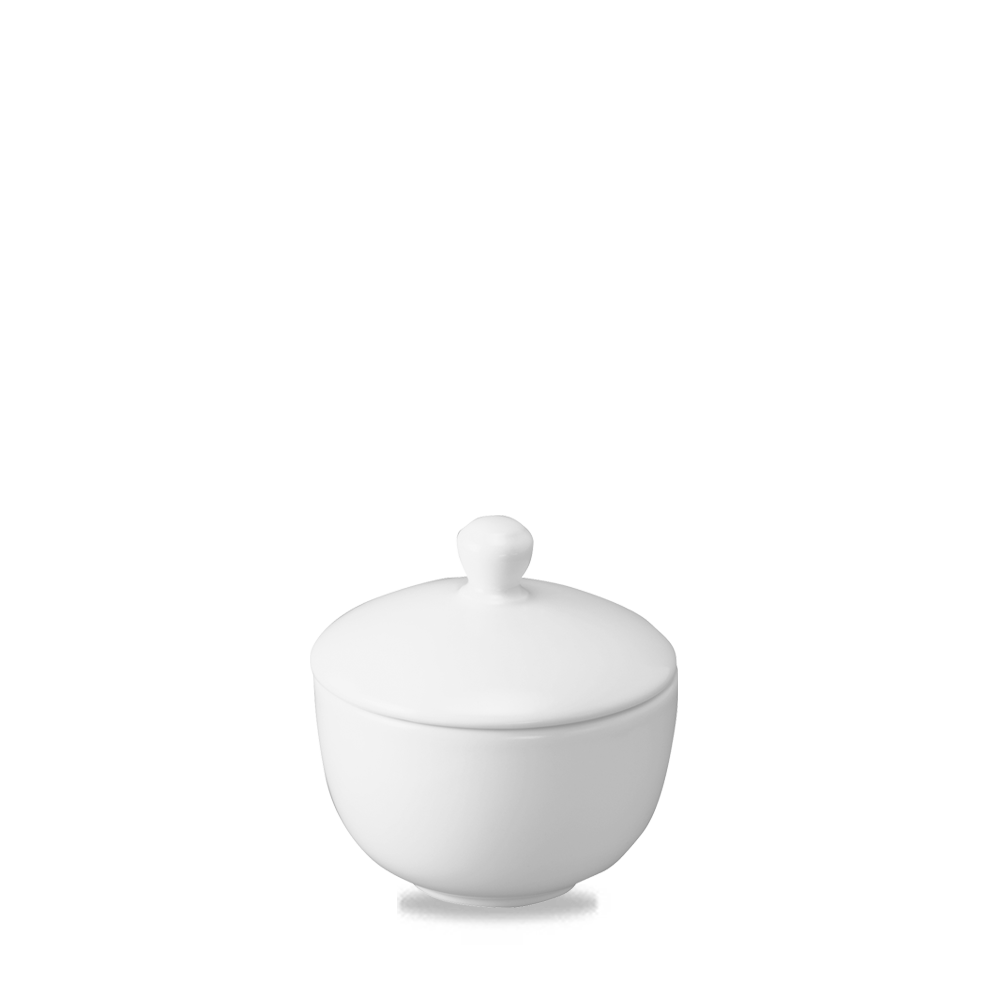 White Porcelain Sandringham Sugar Bowl - 3.5 Inch Elegance
