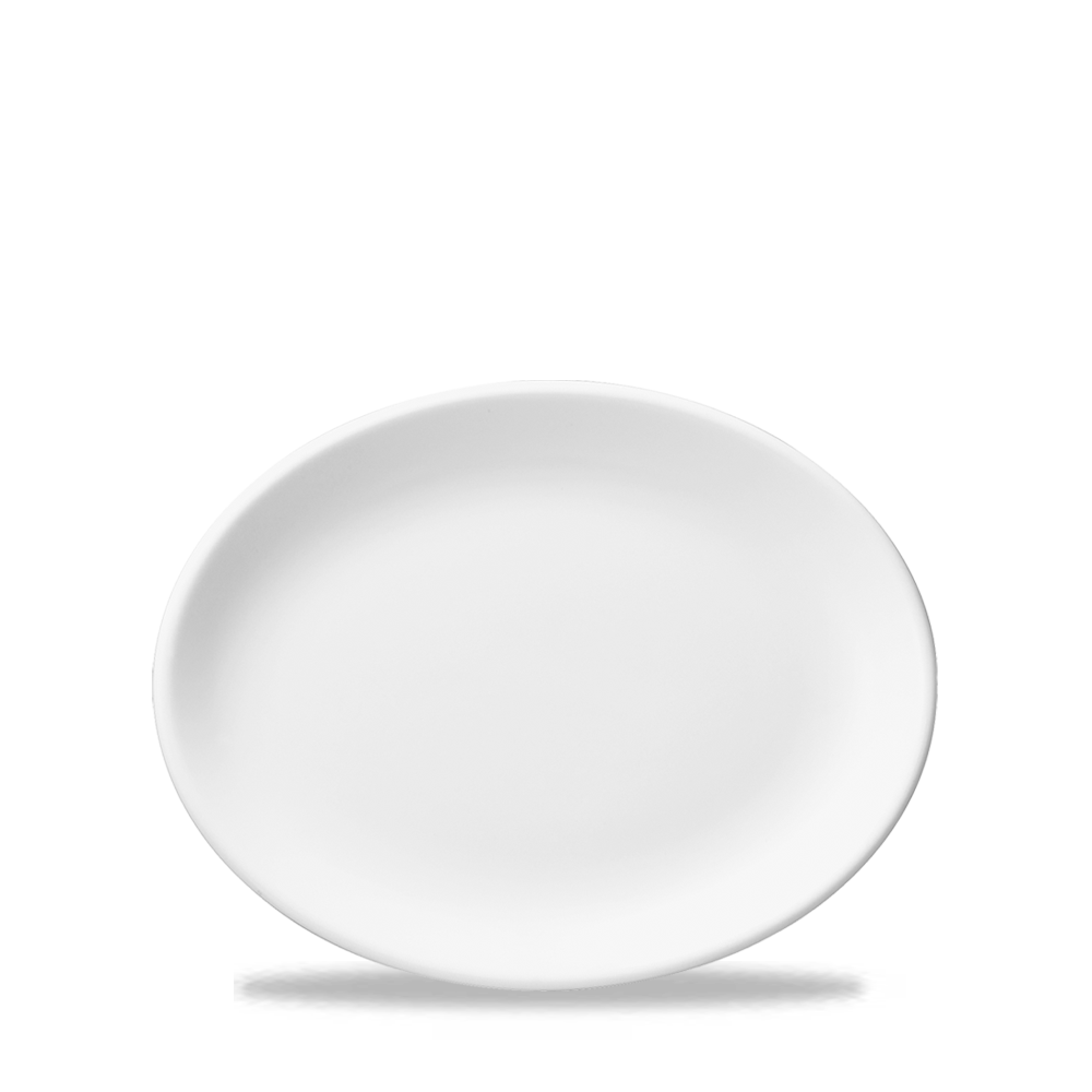 White Porcelain Oval Plate 10"