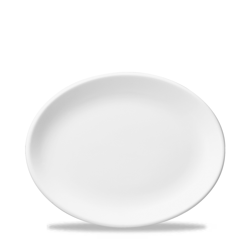 Exquisite White Porcelain Oval Plate 12" - Churchill Super Vitrified