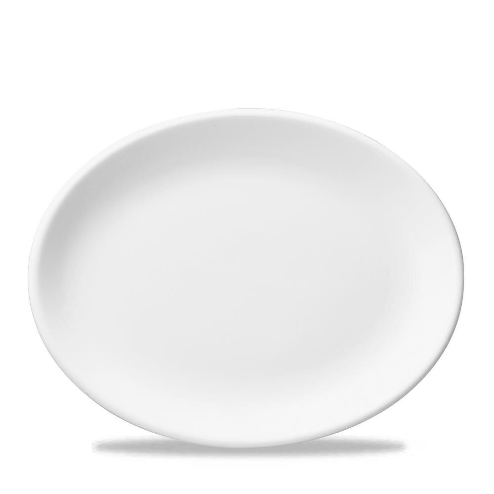 Elegant White Porcelain Oval Plate 14.25" by Churchill