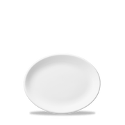 White Porcelain Oval Plate / Gravy Boat Std 8" - Churchill Super Vitrified