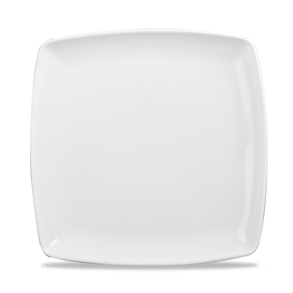 White X Squared Deep Square Plate 10.25" - Elegant Dining Essential