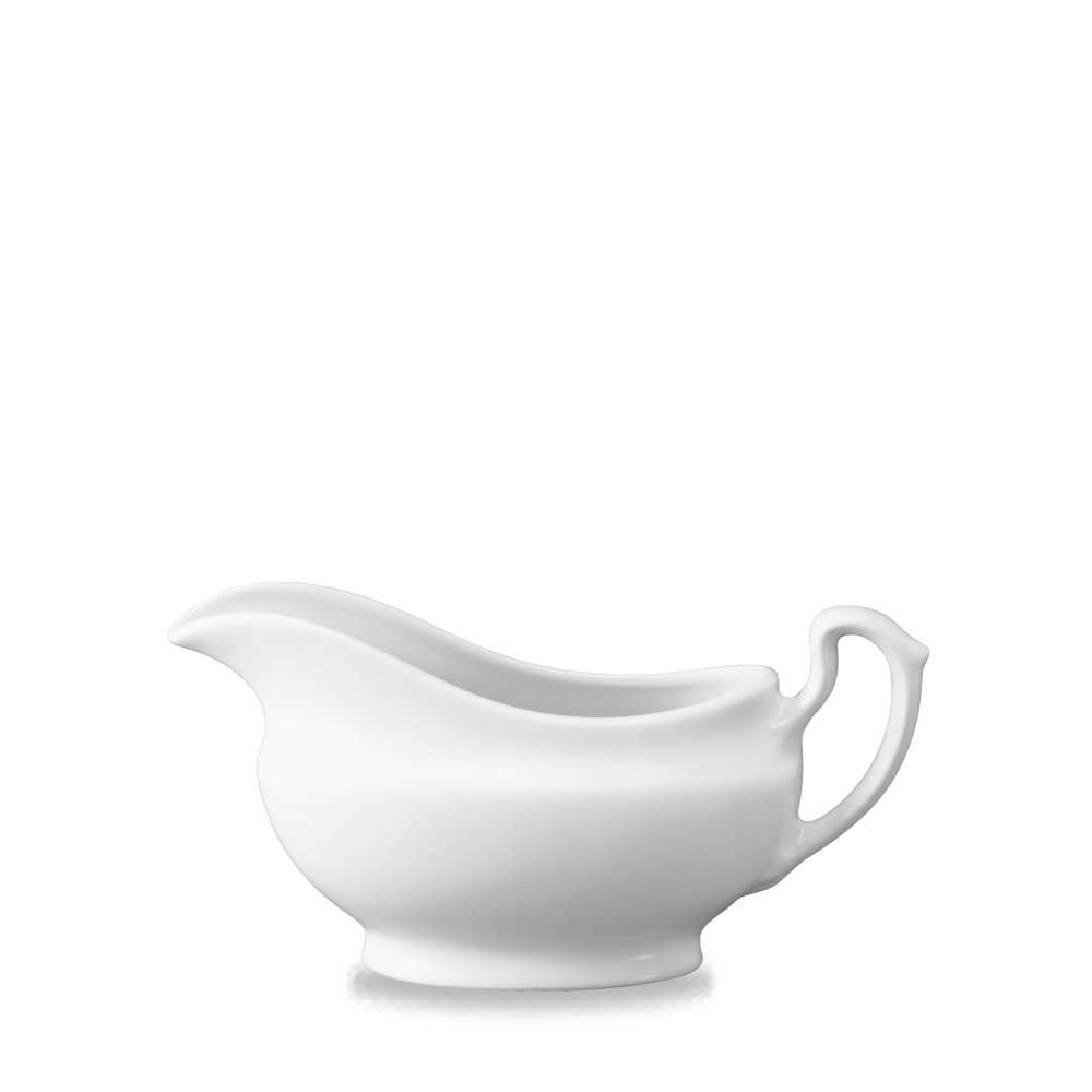 Elegant White Porcelain Gravy Boat - 13oz Capacity