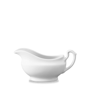Elegant White Porcelain Gravy Boat - 13oz Capacity