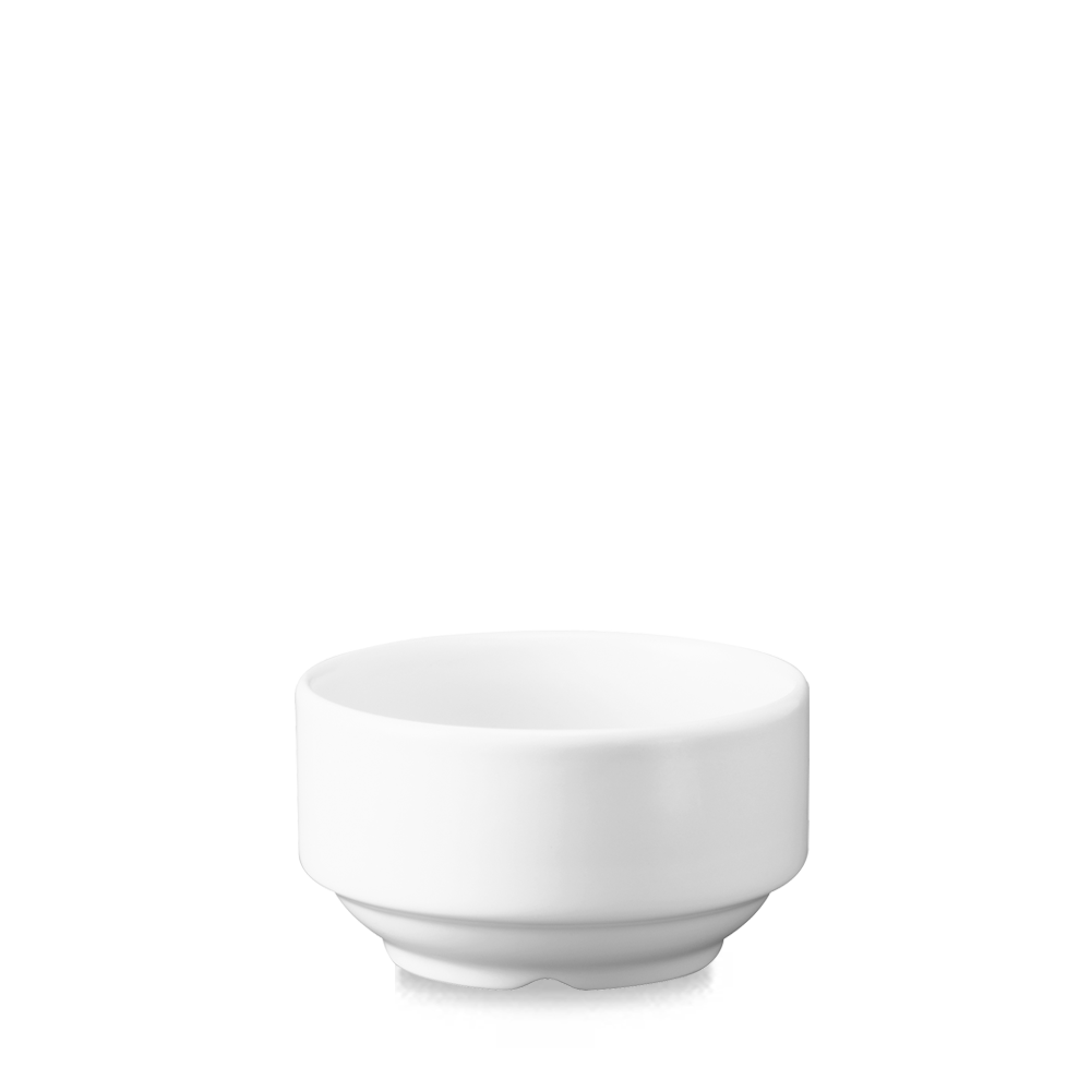 White Porcelain Unhandled Consomme Bowl 14oz – Elegant Dining Essential