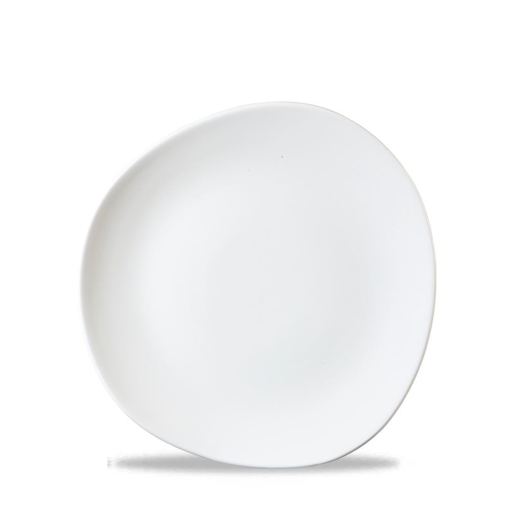 White Organic Round Trace Plate 10 3/8" - Churchill Super Vitrified