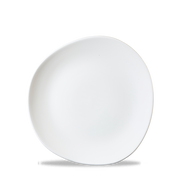 White Organic Round Trace Plate 10 3/8" - Churchill Super Vitrified