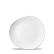 White Organic Round Trace Plate 8 1/4" - Churchill Super Vitrified