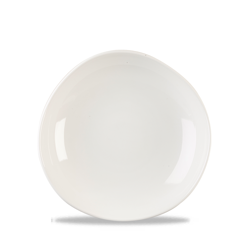 White Organic Round Trace Bowl 9 7/8" - Perfect for Food Presentation