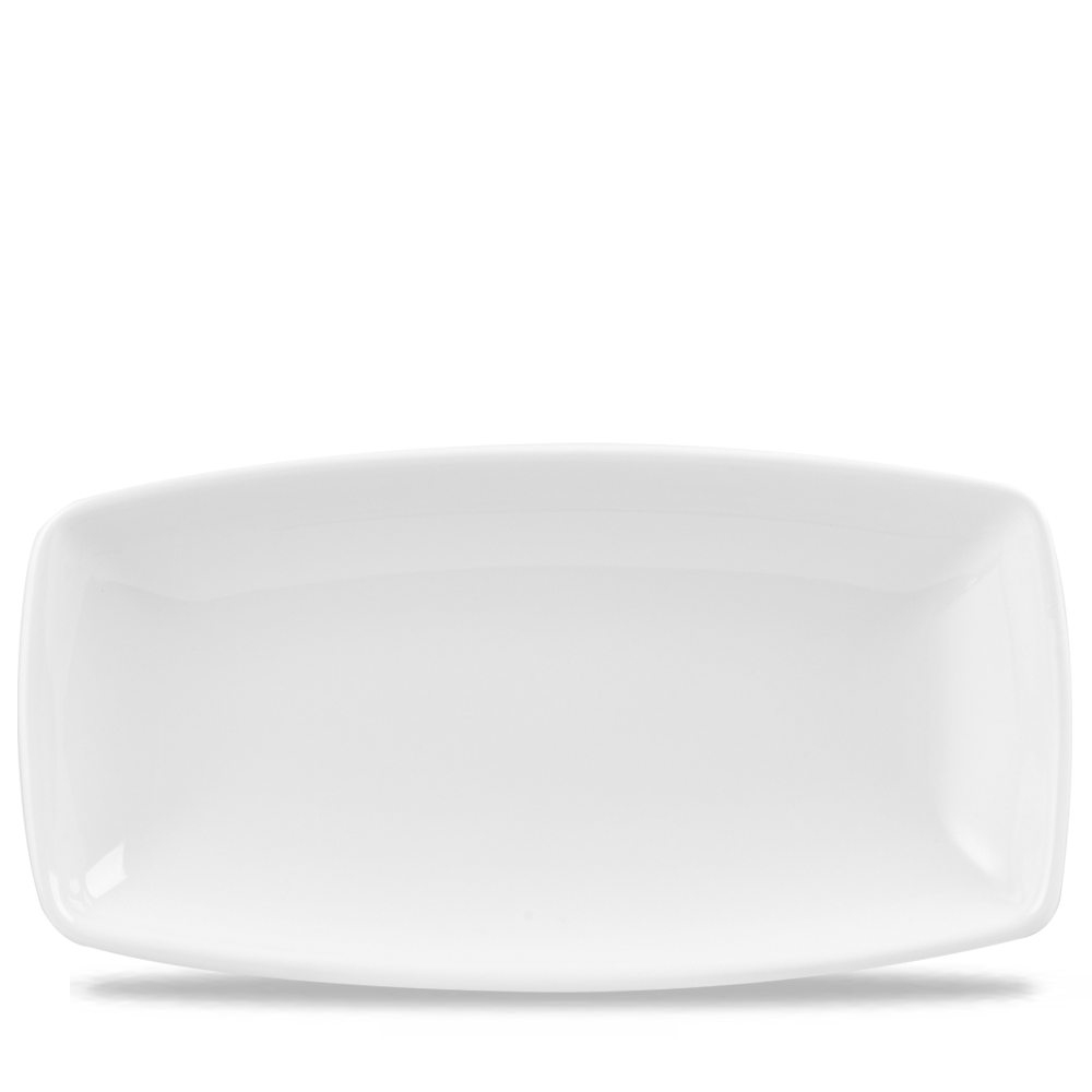 White X Squared Oblong Plate 13 1/2" - Elegant Serving Solution