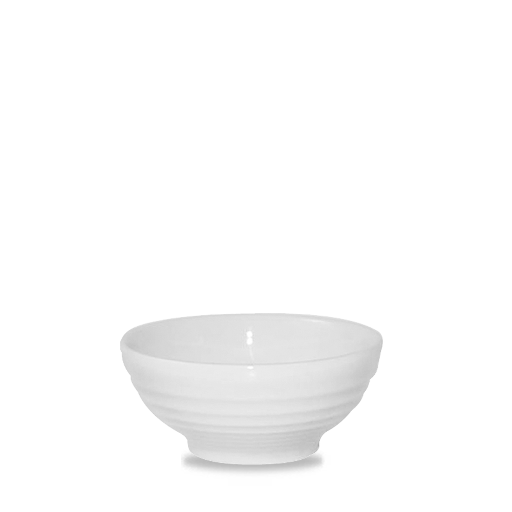Bit On The Side Porcelain White Ripple Snack Bowl 10oz