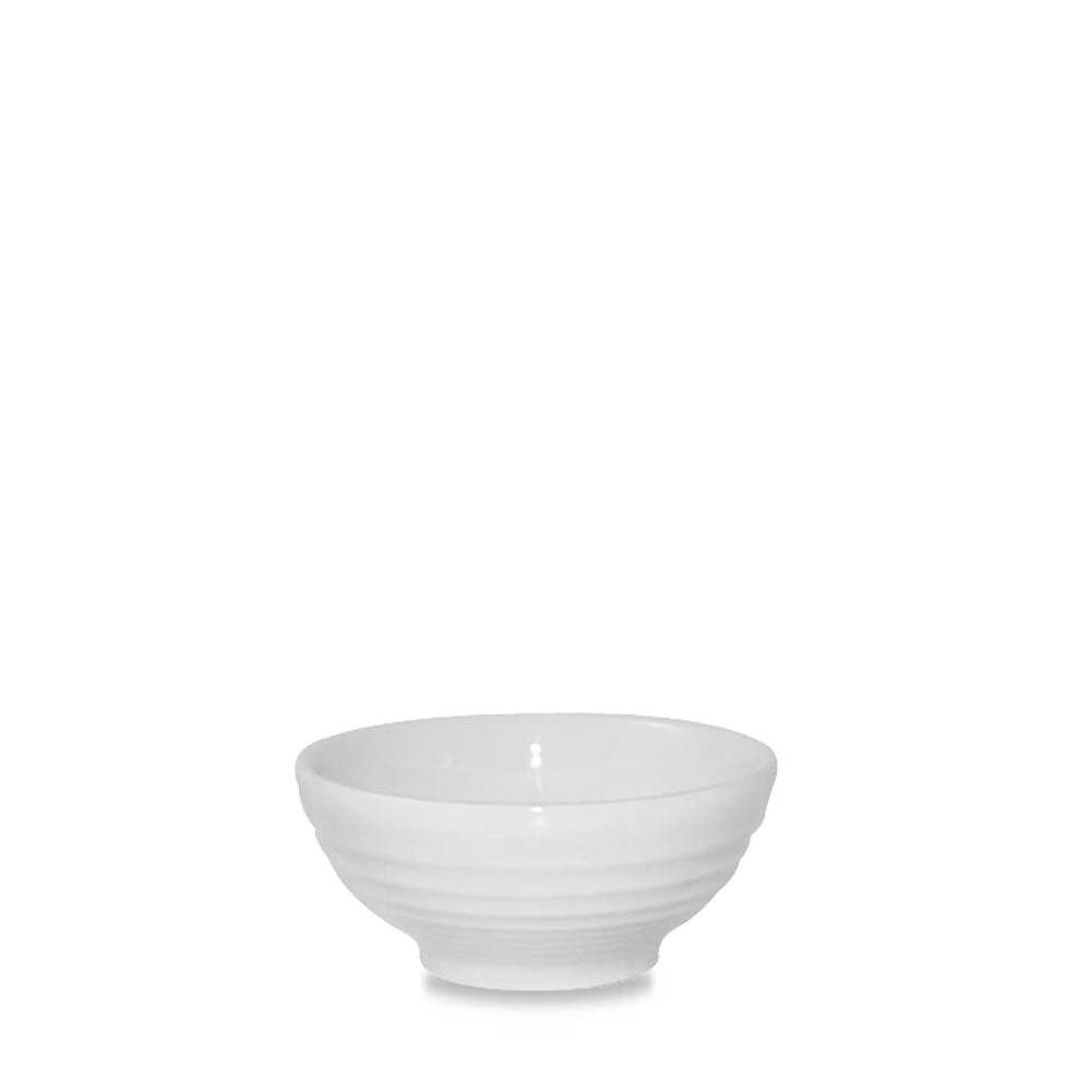 Bit On The Side Porcelain White Ripple Snack Bowl 6oz