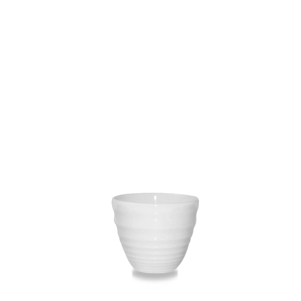 Bit On The Side Porcelain White Ripple Dipper Pot 2oz