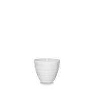 Bit On The Side Porcelain White Ripple Dipper Pot 2oz