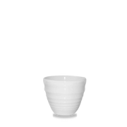 Bit On The Side Porcelain White Ripple Dipper Pot 4oz