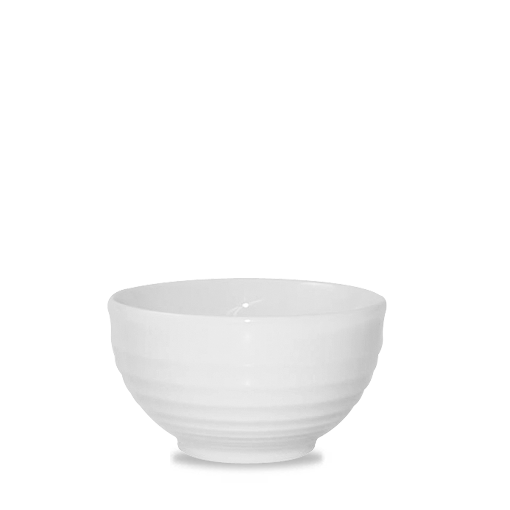 Bit On The Side Porcelain White Ripple Bowl 20oz