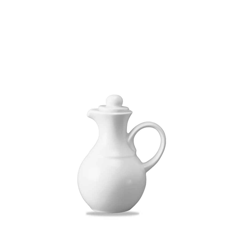 White Porcelain Oil / Vinegar Bottle 6oz for Elegant Dining