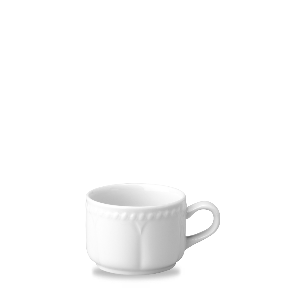 Buckingham White Porcelain Stacking Tea Cup 7.5oz