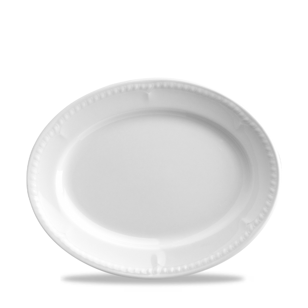 Buckingham White Porcelain Oval Plate 10"