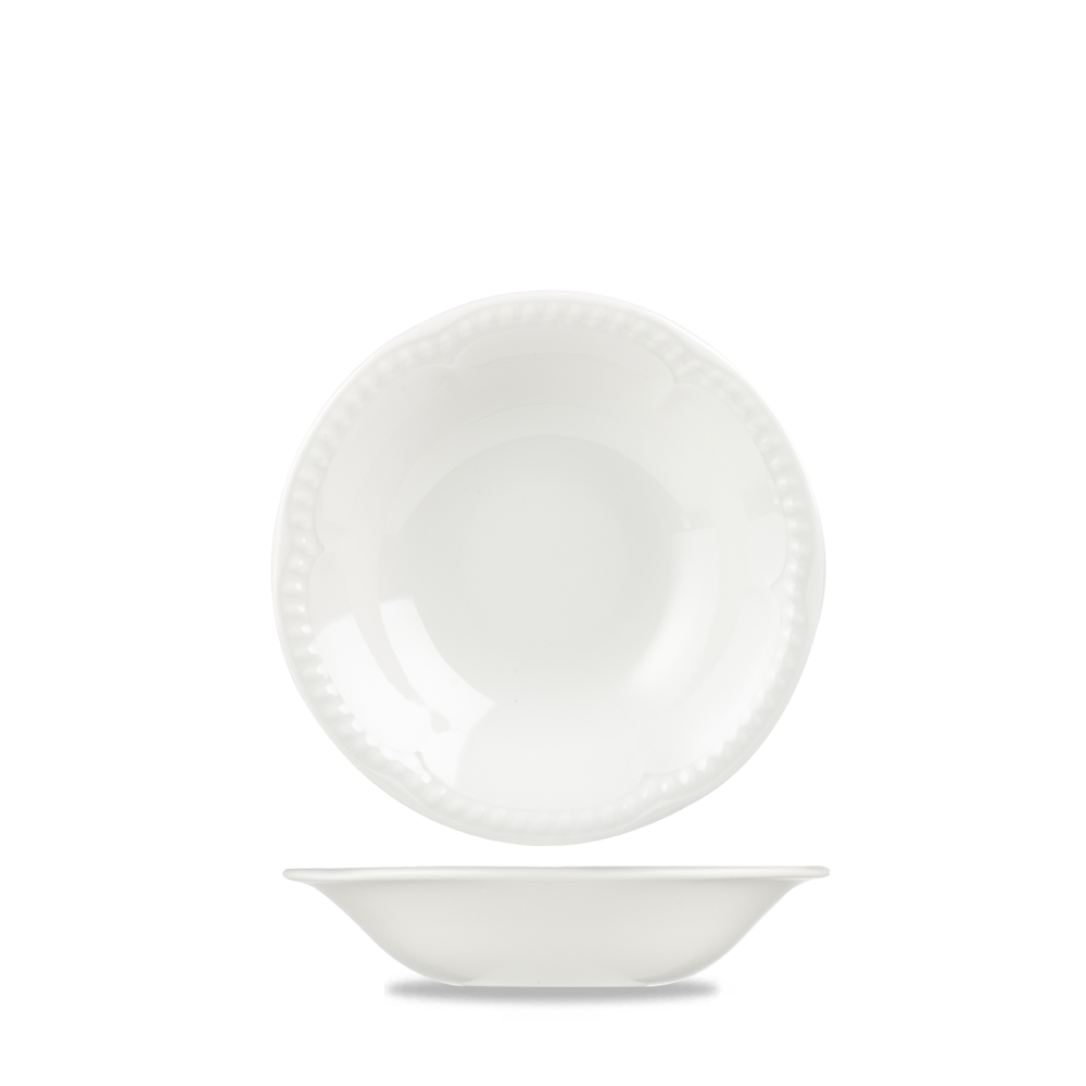 Buckingham White Porcelain Oatmeal Bowl 7"