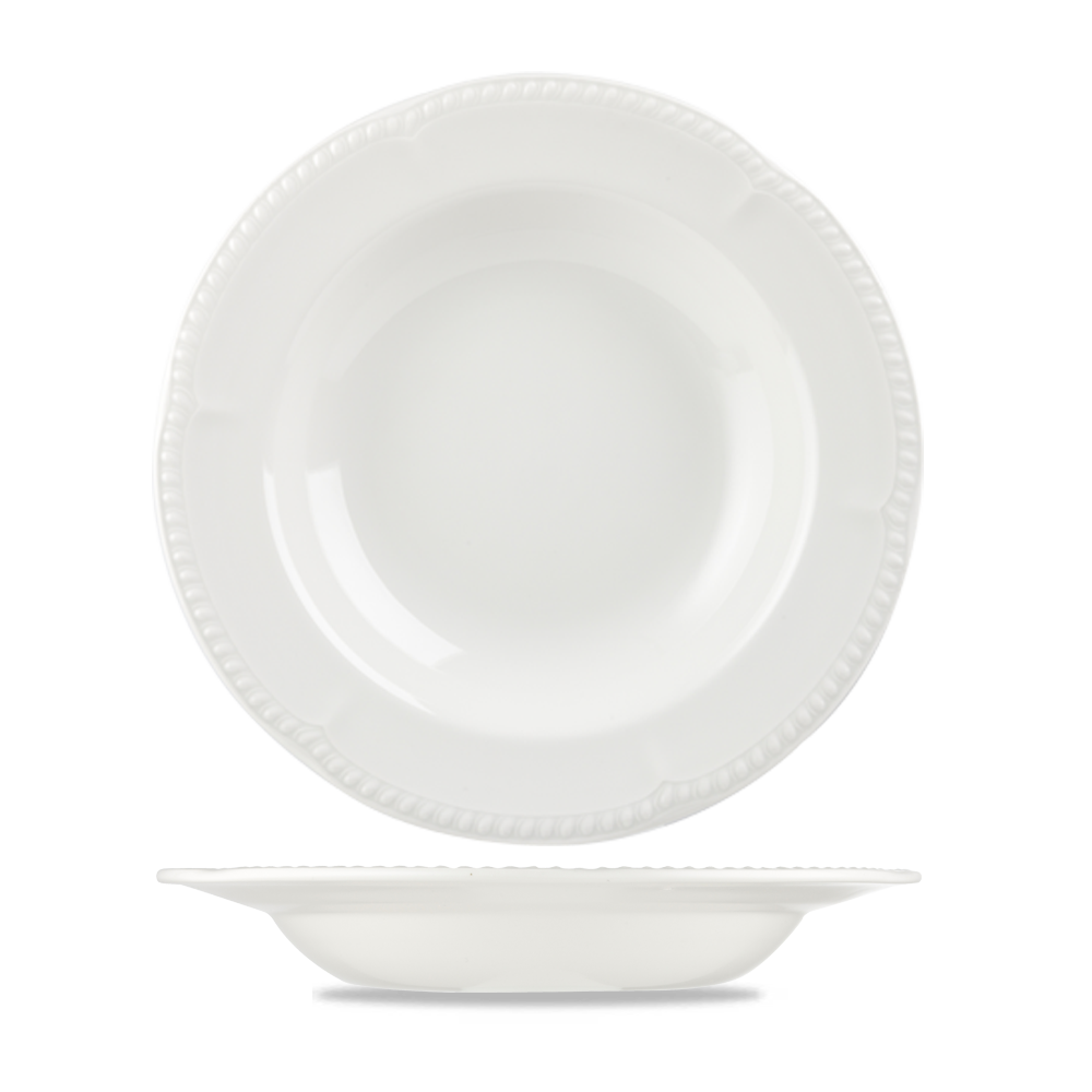 Buckingham White Porcelain Pasta Bowl 11"