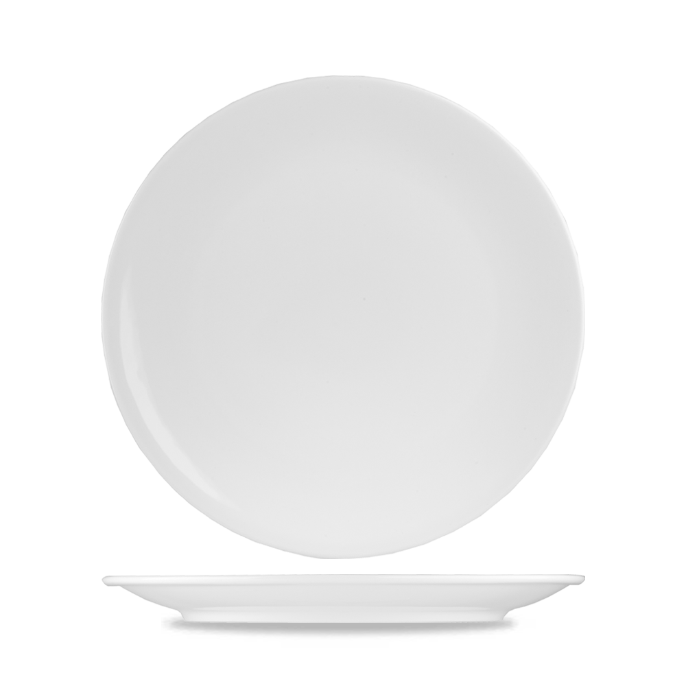 Art De Cuisine Menu White Porcelain Coupe Plate 20.5cm