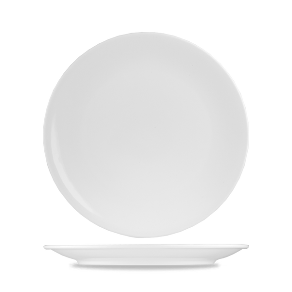 Art De Cuisine Menu White Porcelain Coupe Plate 20.5cm
