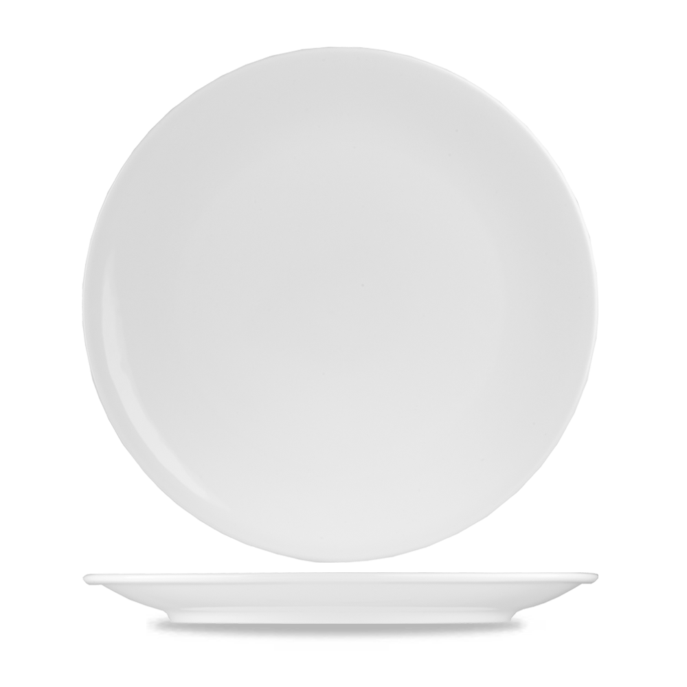 Art De Cuisine Menu White Porcelain Coupe Plate 27cm