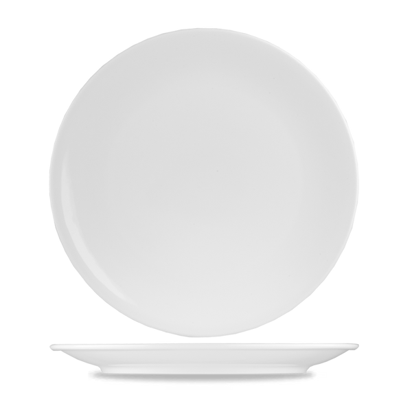 Art De Cuisine Menu White Porcelain Coupe Plate 27cm