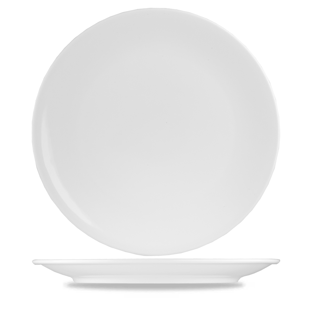 Art De Cuisine Menu White Porcelain Coupe Plate 31cm