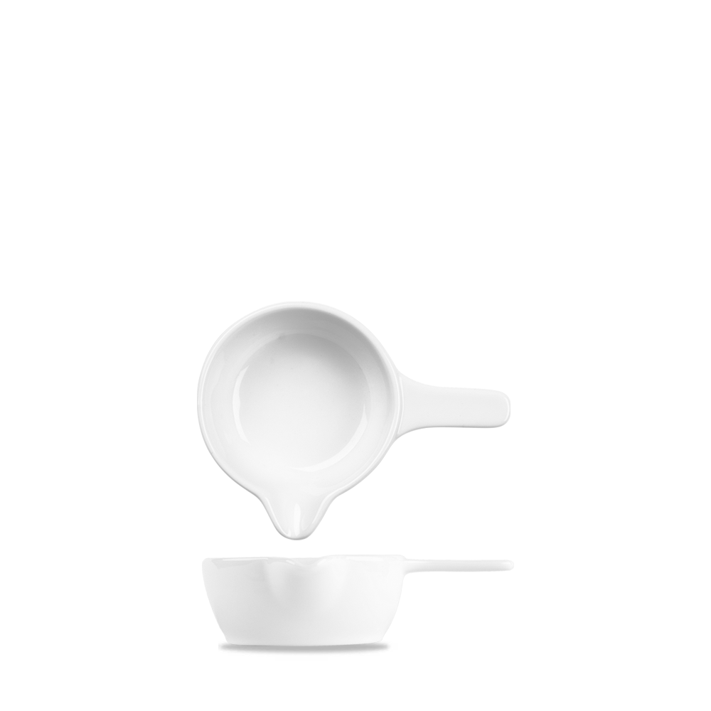 Art De Cuisine Menu White Porcelain Mini Sauce Pan 4oz