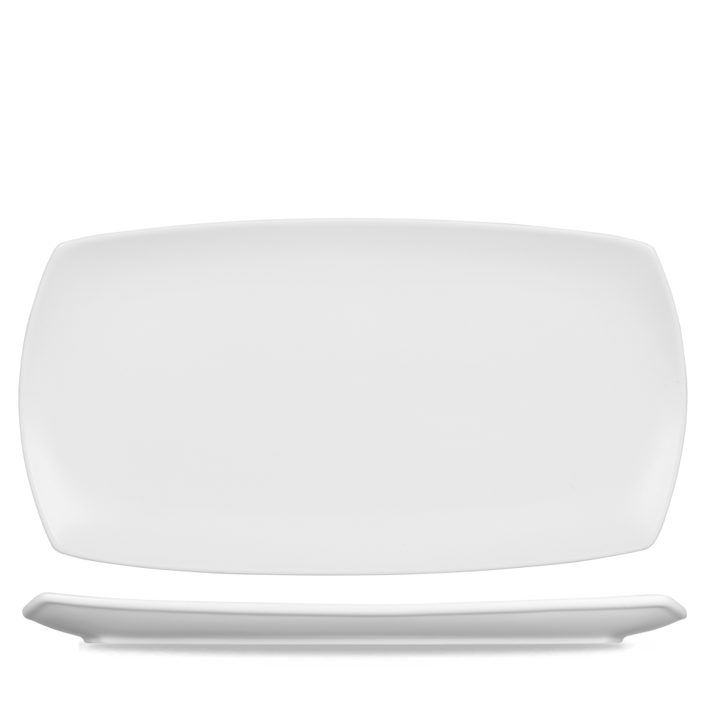 Art De Cuisine Menu White Porcelain Flat Rectangular Plate 14 X 7.5"