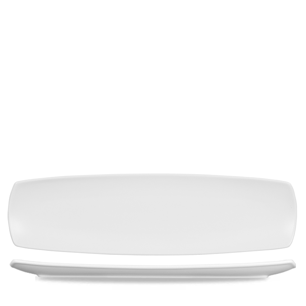 Art De Cuisine Menu White Porcelain Flat Rectangular Plate 14 X 4"