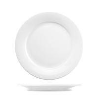Art De Cuisine Menu White Porcelain Mid Rim Dinner Plate 10"