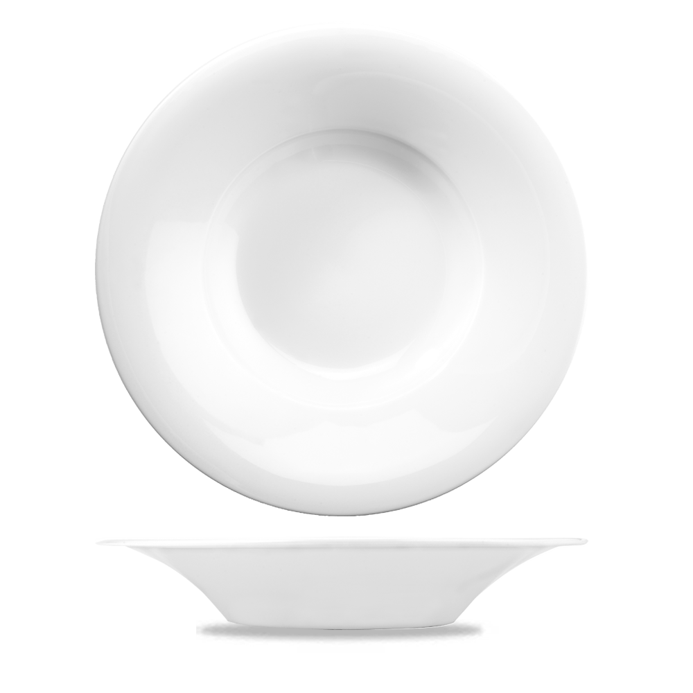 Art De Cuisine Menu White Porcelain Pasta Bowl 12"