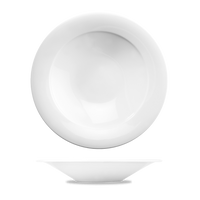 Art De Cuisine Menu White Porcelain Mid Rim Pasta Bowl 11.5"