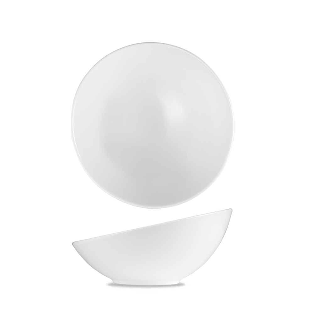 Art De Cuisine Menu White Porcelain Slanted Medium Bowl 7"