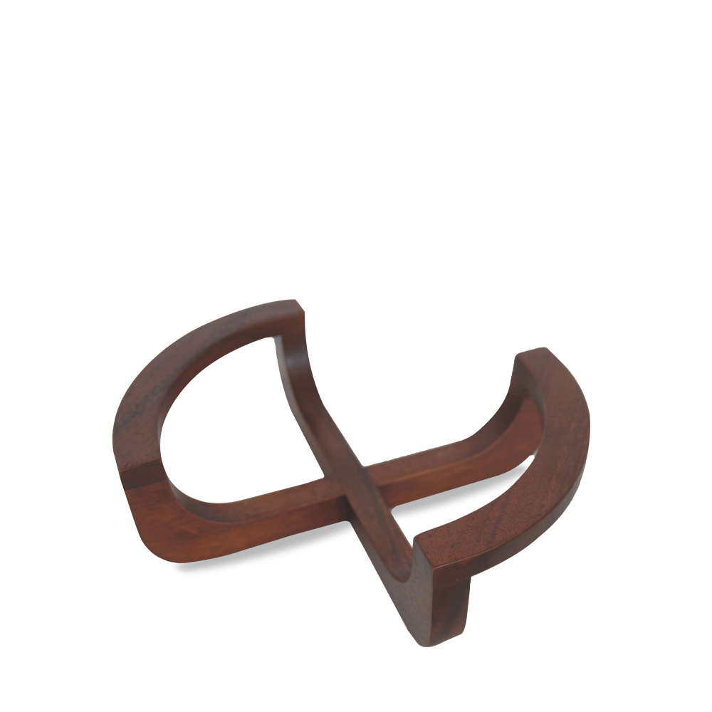 Brown Acacia Wood Deli Bowl Stand / Trivet 21 X 27cm